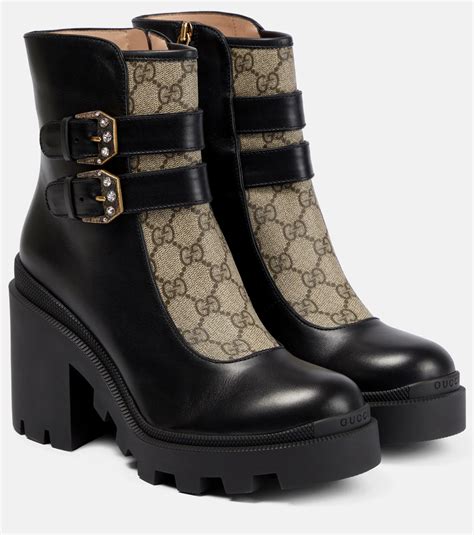 gucci gg leather ankle boots